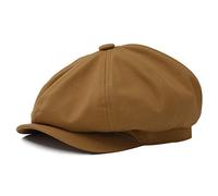 BOTVELA Gatsby Ivy Casquette plate pour homme 8 pièces 100 % coton, marron, 7/7 1/8