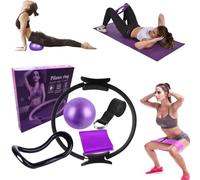 Bouasgh Ensemble Pilates Yoga 11 Pièces - Kit Pilates Maison, Kits de Yoga et Pilates, Pilates Accessoires, Bande de Résistance pour Pilates, Anneaux de Pilates pour Jambes, Bras et Cuisses (Noir)