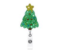 Boub de badge de Noël mignon | Porte-insigne rétractable avec clip pour lesinfirmières, lesenseignants, lesétudiants, lesfemmes, lesenfants | Nom décoratif de vacances Reel pour l'office, l'école