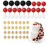BOUBONI 60 pièces Boules de Gâteau à Paillettes en Mousse - Boules de Décoration pour Gâteau en Mousse - Mini Ballons pour Cupcakes - Décorations pour Gâteau d’Anniversaire, Baby Shower, Fête (Série