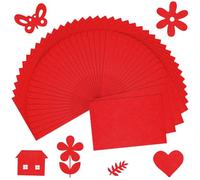BOUBONI Lot de 20 feuilles de tissu en feutre doux rouge de 20,3 x 30,5 cm de couleurs assorties pour travaux manuels, bricolage, couture, patchwork non tissé