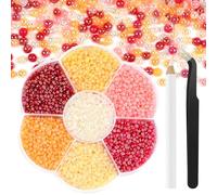 BOUBONI Lot de 6 800 perles plates - 2/3/4/5/6/8/10 mm - Perles à dos plat - Convient pour le nail art, le maquillage, les robes de mariée, les vêtements, la fabrication DIY, etc. (Macron)