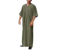 Boubou Africain Homme Moyen Orient Tunique Pas Cher Moyen-Orient Thobe Grande Taille Chemise De Nuit Priere Style Ethnique Coton Style Caftan Marocain Ou Kamis Qamis Vintage Musulmane Confortable