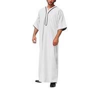 Boubou Africain Homme Moyen Orient Tunique Pas Cher Moyen-Orient Thobe Grande Taille Chemise De Nuit Priere Style Ethnique Coton Style Caftan Marocain Ou Kamis Qamis Vintage Musulmane Confortable