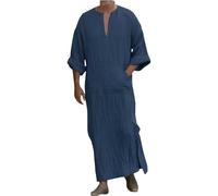 Boubou Africain Homme Moyen Orient Tunique Pas Cher Moyen-Orient Thobe Grande Taille Chemise De Nuit Priere Style Ethnique Coton Style Caftan Marocain Ou Kamis Qamis Vintage Musulmane Confortable