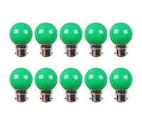 BOUBUI Ampoules Baïonnette B22 - Lot de 10 Ampoule LED Feston 3 W Équivalent 30 W, Ampoule Écoénergétique Colorée Vert, Petites Ampoules de Noël, Plastique, Non Variable