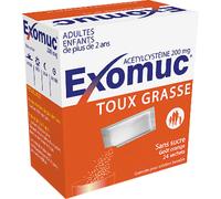 Bouchara-Recordati Exomuc Acétylcystéine 200mg Toux Grasse Goût Orange 24 Sachets