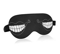Bouche avec des dents blanches sur des masques pour les yeux sombres Blocs de couverture Masque de sommeil léger Couverture d'abat-jour Bandeau relaxant pour les yeux avec sangle de tête réglable pour