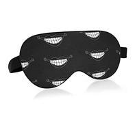 Bouche avec des dents blanches sur des masques pour les yeux sombres Blocs de couverture Masque de sommeil léger Couverture d'abat-jour Bandeau relaxant pour les yeux avec sangle de tête réglable pour
