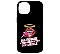 Bouche C'est Contraception Naturelle - Humour Français Rétro Coque pour iPhone 14