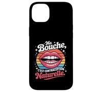 Bouche C'est Contraception Naturelle - Humour Français Rétro Coque pour iPhone 14 Plus