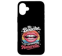 Bouche C'est Contraception Naturelle - Humour Français Rétro Coque pour iPhone 16 Plus