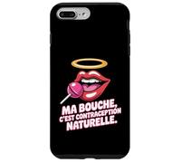 Bouche C'est Contraception Naturelle - Humour Français Rétro Coque pour iPhone 7 Plus/8 Plus