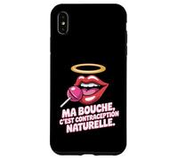 Bouche C'est Contraception Naturelle - Humour Français Rétro Coque pour iPhone XS Max