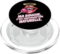 Bouche C'est Contraception Naturelle - Humour Français Rétro PopSockets PopGrip pour MagSafe