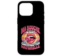 Bouche C'est Une Contraception Naturelle - Humour Français Rétro Coque pour iPhone 16 Pro