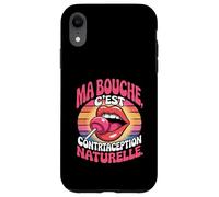 Bouche C'est Une Contraception Naturelle - Humour Français Rétro Coque pour iPhone XR