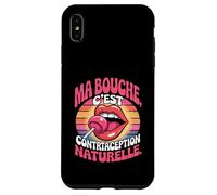 Bouche C'est Une Contraception Naturelle - Humour Français Rétro Coque pour iPhone XS Max