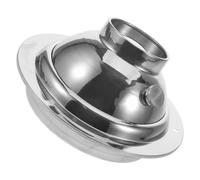 Bouche D’aération Ronde en Acier Inoxydable Réglable Cuisine | Débit D’air Ajustable, Grille Intégrée, Finition Lisse Argentée, pour Mur, Gaine et Ventilation Extérieure