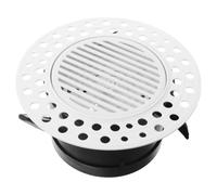 Bouche D'aération Ronde Encastrée Registre Réglable 4 Pouces | Grille Frontale Amovible, Raccord de Conduit Intégré, ABS Blanc, pour Buanderie et Salon