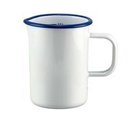 Bouche de verre mesureur émaillé 0,5 l Faitout Émail avec bec verseur - Couleurs au choix weiß/blauer Rand