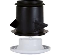 Bouche d'extraction et insufflation plastique réglable avec manchon placo 3 griffes - Ø 125 mm - AXELAIR - BRP125