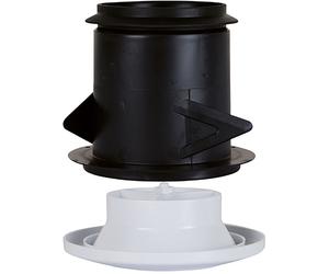 Bouche d'extraction et insufflation plastique réglable avec manchon placo 3 griffes - Ø 200 mm - AXELAIR - BRP200