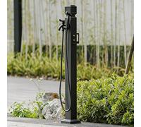 Bouche d'incendie de jardin avec robinet en aluminium résistant au gel avec support de tuyau autoportant pour le jardin, avec pistolet haute pression de 10 m et double raccord (95 cm / 37.4 in)