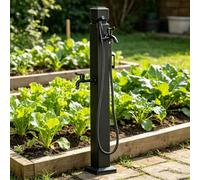 Bouche d'incendie extérieure sans givre, robinet de jardin autoportant à double sortie en laiton, robinet de colonne d'eau noir pour arrière-cour, lavage des animaux domestiques(D,Height: 95cm/37.4in)