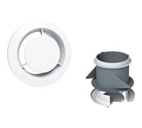 Bouche fixe d'extraction sanitaire + manchon placo 3 griffes - diam 80mm AXELAIR