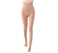 Bouche Nez Couverture Couleur Unie Noir Femmes Solide Plus Velours Épais Legging en Velours Perlé pour Marcher sur Les Pieds Pour Rester Au Chaud Pantalons Porter Lingerie Sexy Ensemble, beige, taille