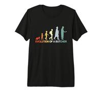 Boucher Vintage Évolution de l'amateur de Viande Carnivore T-Shirt Haut de Gamme