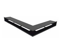 Bouches de ventilation d'angle - Ailes inégaux - CB-tec 55,7 x 77,6 x 8 cm, Heizeinsätze kurzer Schenkel links, schwarz