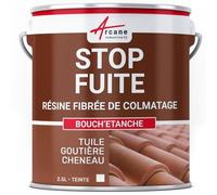 Bouchetanche, peinture fibrée de colmatage, fuite, réparation, étanchéité, tuile, gouttière, cheneau, trou, fissure - 2.5 L Blanc - ARCANE INDUSTRIES