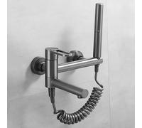 Boucheur de douche Taps Baignoire murale Baignoire Boucheur Boucheur Tap Set Spout Spout Bath Boîte de salle de bain Tap gris, avec sphose/chrome/avec tuyau SP (gris gris avec tuyau SP) Aqiong
