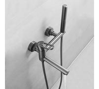 Boucheur de douche Taps Baignoire murale Baignoire Boucheur Boucheur Tap Set Spout Spout Bath Boîte de salle de bain Tap gris, avec sphose/chrome/avec tuyau SP (gris gris avec tuyau de douche)