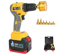 Boucheuse électrique de bouteille, capsuleuse à vis manuelle avec 6 têtes de vissage, réglable de 350 à 1350 tr/min, éclairage LED, réglage du couple à 21 vitesses, pour bouchons de bouteilles de 10 à