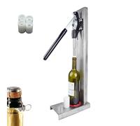 Boucheuse manuelle en acier inoxydable pour bouteilles de vin, avec 4 têtes de bouchage, 300 bouteilles/h, hauteur réglable, diamètre de bouchage : 20-22 mm, pour bouchons en liège