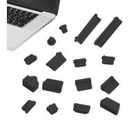 Bouchon - 16 Couvercles De Ports D'ordinateur en Silicone Souple, Rj45 Usb Audio Type C | De Protection Pour Ports De Bureau D'o, Black, Se référer à la description, Se référer à la description