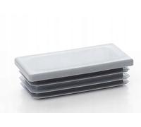 Bouchon à lamelle pour Tuyau Rectangulaire - 20x25 mm - Gris - PE Polyéthylène - Bouchons de Couverture - Cache Tube en plastique robuste - pour une protection parfaite