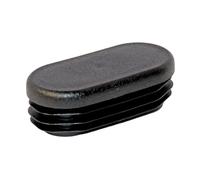 Bouchon à lamelles ovale en plastique (polyéthylène), insert à ailettes pour fermeture des tubes ovales, pied pour chaises, tabourets, tables - 50 x 20 - noir - 20 pièces - Plastic Hardware Store