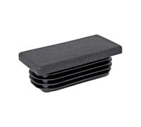 Bouchon à lamelles rectangulaire en plastique (polyéthylène), insert à ailettes pour fermeture de tubes rectangulaires, pied pour chaises, tabourets, tables - 100 x 20 - noir - 5 pièces - Plastic