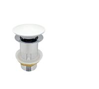 Bouchon à ressort, Bouchon d'évier Popup de remplacement, salle bains, Drain Push-down, Type désodorisation multicolore(White-chrome No Hole)