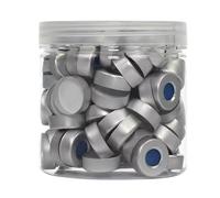 Bouchon à sertir en aluminium de 20 mm avec septa en PTFE/silicone for flacons de chromatographie de 10 ml/20 ml - paquet de 100(J-CS121)