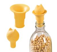 Bouchon à vin 2 en 1 avec entonnoir, 6,2 x 4,1 cm, housse en silicone étanche en forme de tête de chat mignonne pour bouteilles de boissons, boissons, champagne, liqueur, whisky, vinaigre, huile et