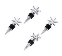 Bouchon à Vin de Noël Bouchon de Flocon de Neige: 4Pcs en Acier Inoxydable Noël de Vin de Vin de Noël pour des Fournitures de Fête de