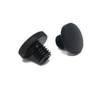 Bouchon a Vis pour Trou de Rétroviseurs De Moto en Aluminium Noir | 10mm: 1 x Filetage Normal et 1 x Inversé | Par 2