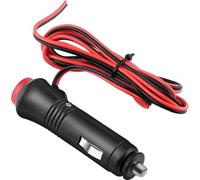 Bouchon allume-cigare de voiture, adaptateur plastique + métal 12V-24V socle avec bouton interrupteur à fil pour automobile