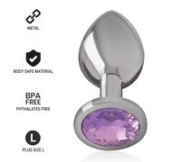 Bouchon Anal en Métal Aluminium Intense avec Cristal Violet - Taille S, Taille 9 cm x 4 cm, Poids 0.175 Kg, Couleur Pourpre