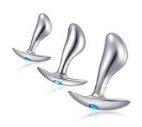 Bouchon anal en métal, grand+moyen+petit, en forme de bout de doigt avec une base étroite et évasée Masturbation fétichiste Anal Dildo Jouets sexuels pour hommes et femmes Roluck